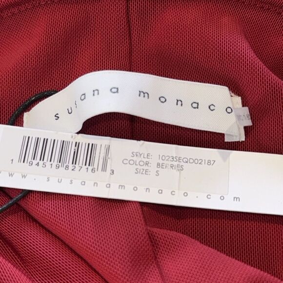 NWT Susana Monaco Sequin V-Neck Halter Dress in Berries Small - Picture 13 of 14